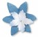 Papierowe kwiatki Heyda niebieskie/biae x80