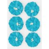 Kwiaty samoprzylepne papierowe Cynie niebieskie x6