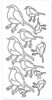Sticker srebrny 02404 - ptaszki x1 Sticker srebrny 02404 - ptaszki x1