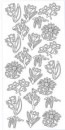 Sticker srebrny 01868 - wiosenne kwiaty x1