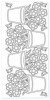 Sticker złoty 03637 - kwiaty w doniczce x1