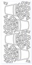 Sticker srebrny 03637 - kwiaty w doniczce x1