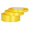 Wstążka 25mm w kropki !020 żółta 25Y x1 Wstążka 25mm w kropki !020 żółta 25Y x1