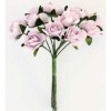 Kwiatki papierowe bukiecik różyczki różowe x12