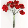 Kwiatki papierowe bukiecik różyczki czerwone x12