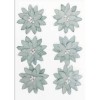 Kwiaty samoprzylepne papierowe Dalia szare x6