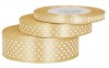 Wstążka 12mm w kropki !100 złota 25Y x1 Wstążka 12mm w kropki !100 złota 25Y x1