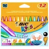 Kredki wiecowe BIC Plastidecor Triangle 12 kol x1