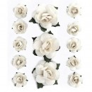 Róże papierowe białe x13