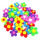 Naklejki z pianki 3D - kolorowe kwiatki x36